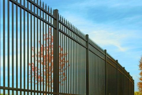 Metal fencing providing security